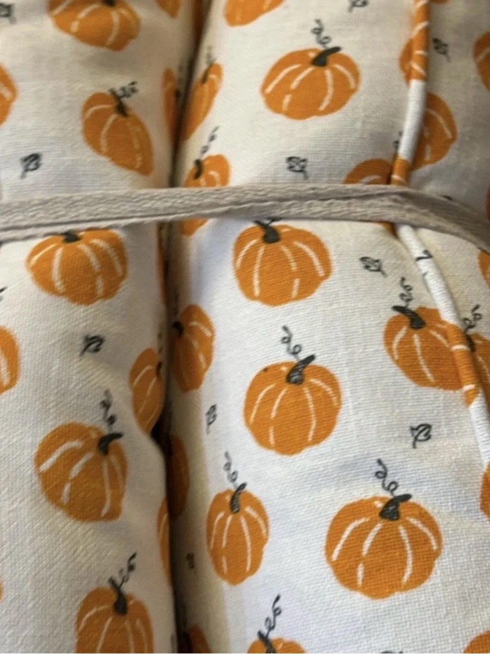 Shabby Chic Large Decorative Pumpkin Print Throw Pillow - Orange new